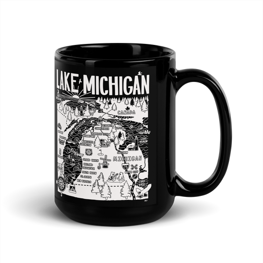 LAKE MICHIGAN Map Mug