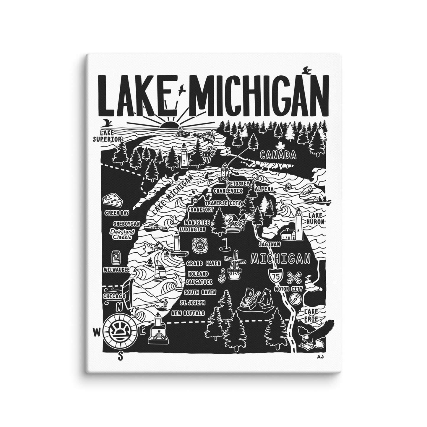 LAKE MICHIGAN Map Canvas