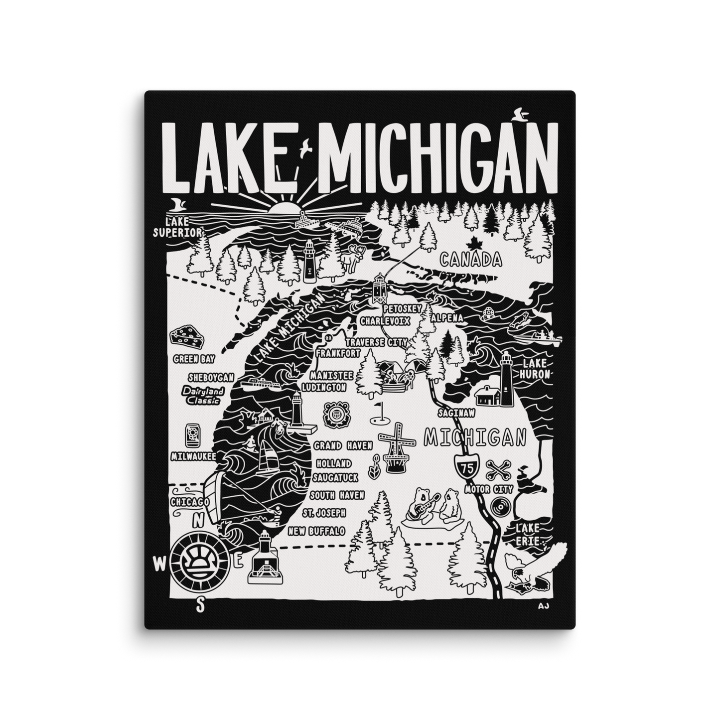 LAKE MICHIGAN Map Canvas