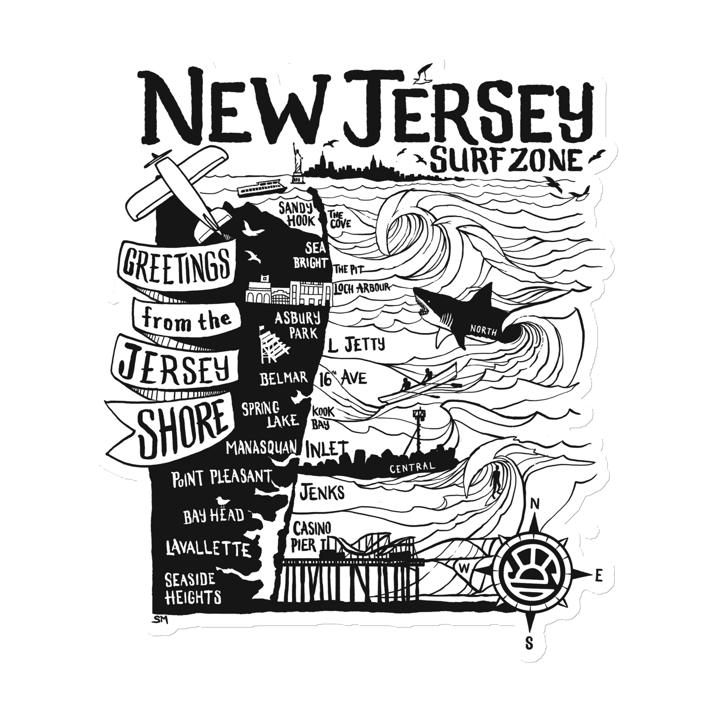 New Jersey Surf Zone | Map Magnet