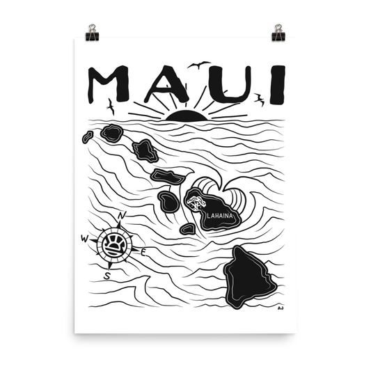 MAUI FUNDRAISER Map Poster