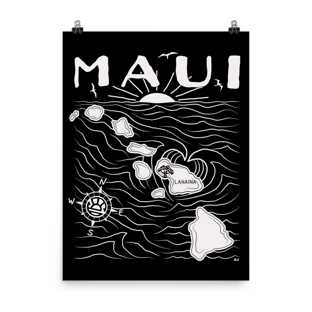 MAUI FUNDRAISER Map Poster