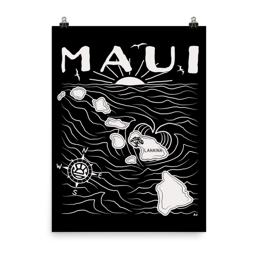 MAUI FUNDRAISER Map Poster