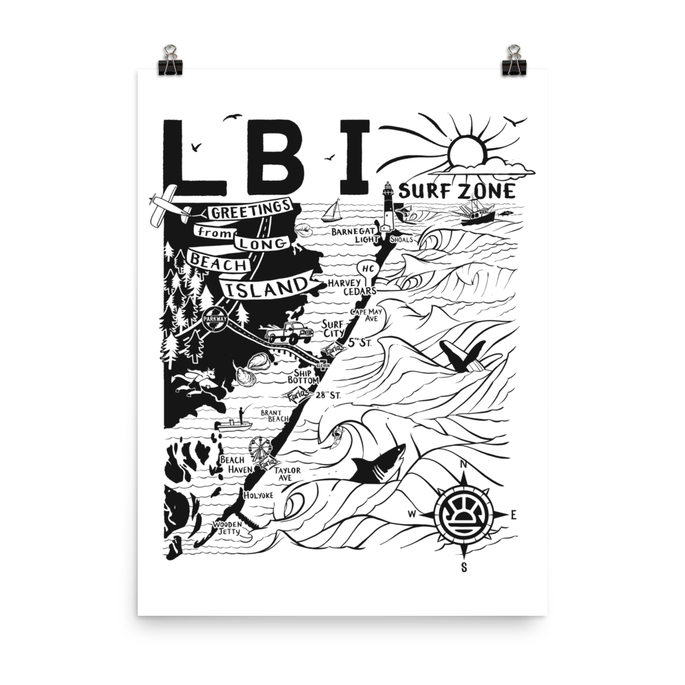 LONG BEACH ISLAND Map Poster
