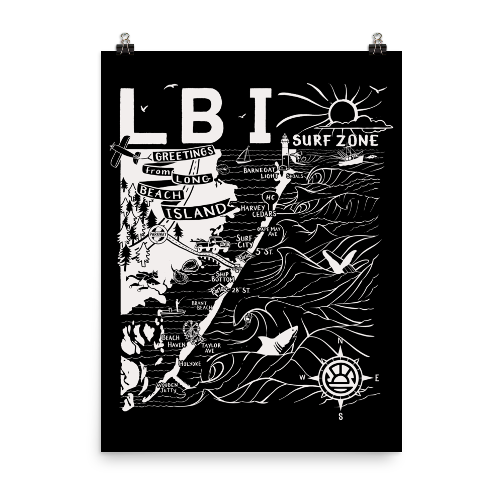 LONG BEACH ISLAND Map Poster