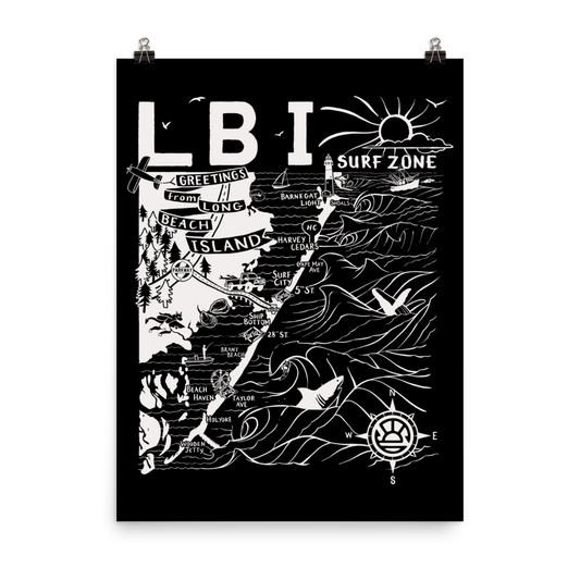 LONG BEACH ISLAND Map Poster