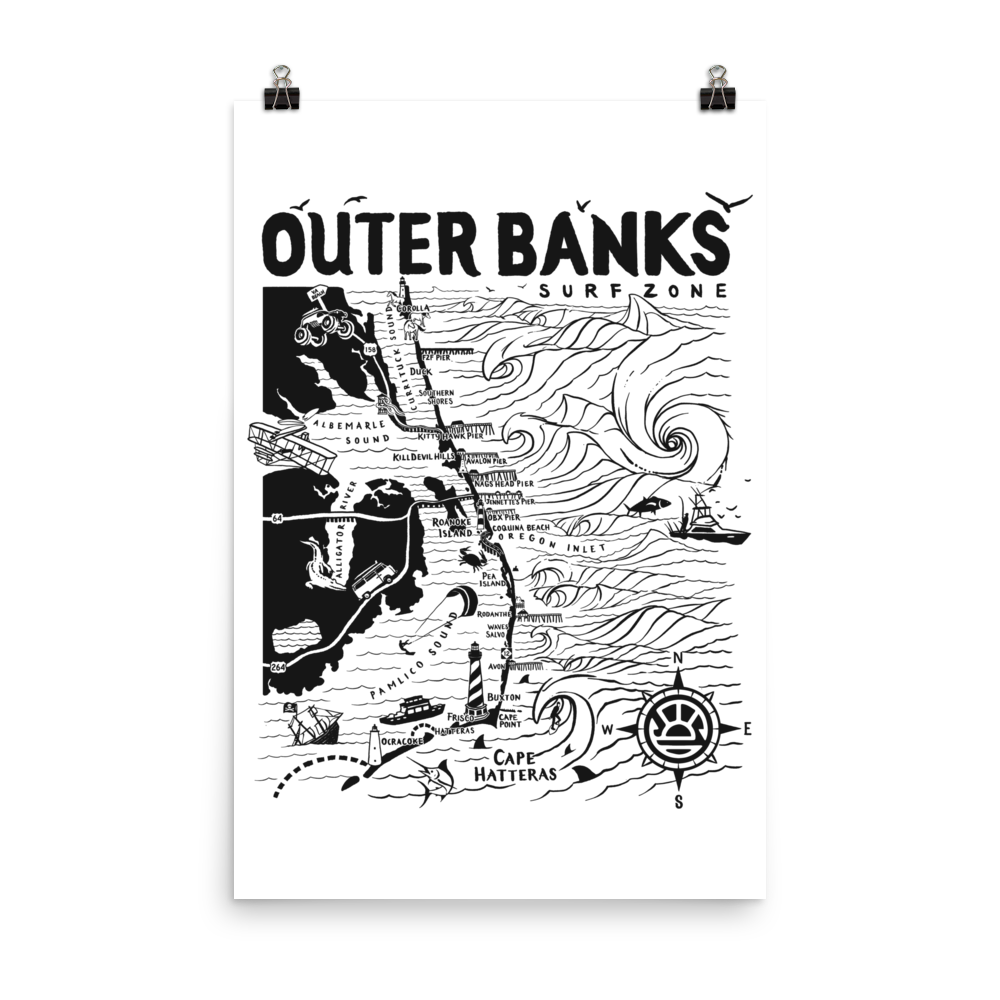 OUTER BANKS Map Poster