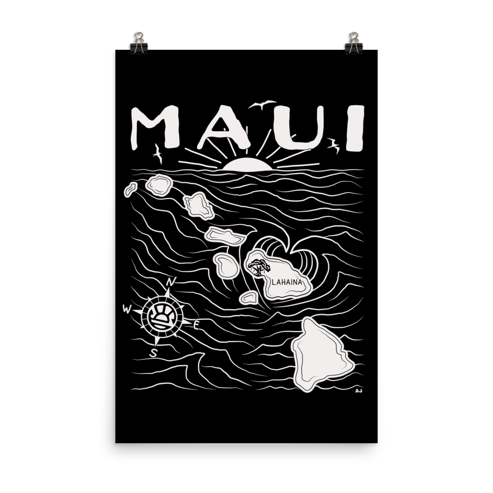 MAUI FUNDRAISER Map Poster