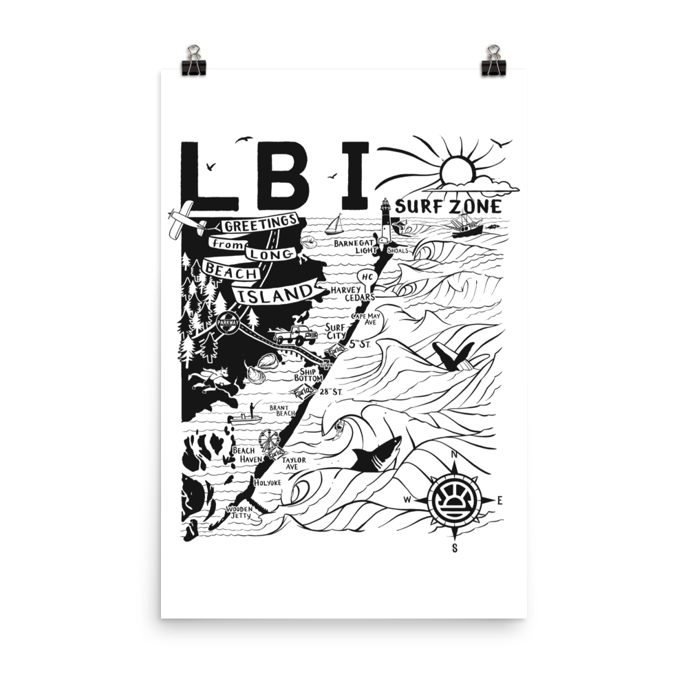 LONG BEACH ISLAND Map Poster