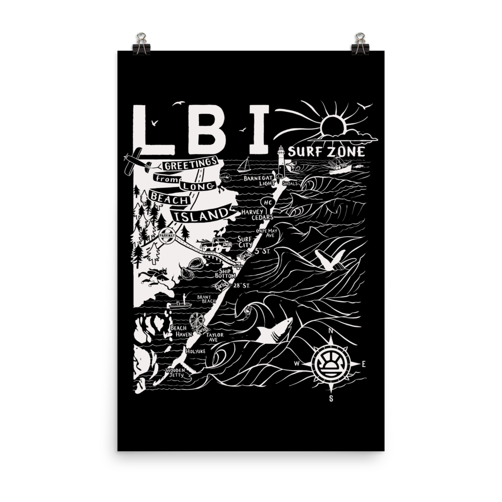 LONG BEACH ISLAND Map Poster