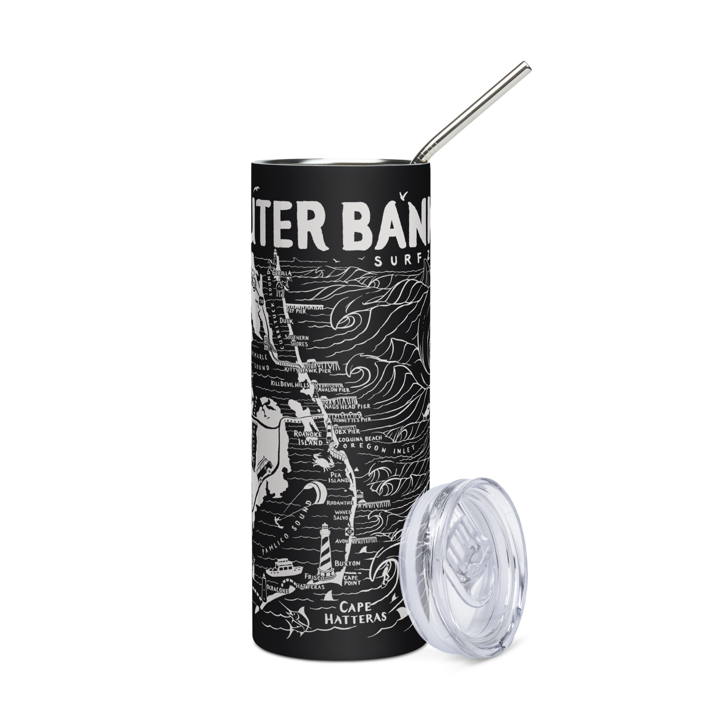 OUTER BANKS Stainless Steel Map Tumbler