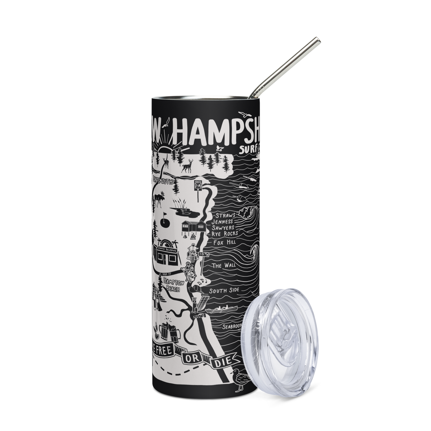 NEW HAMPSHIRE Stainless Steel Map Tumbler