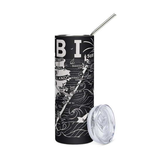 LONG BEACH ISLAND Stainless Steel Map Tumbler