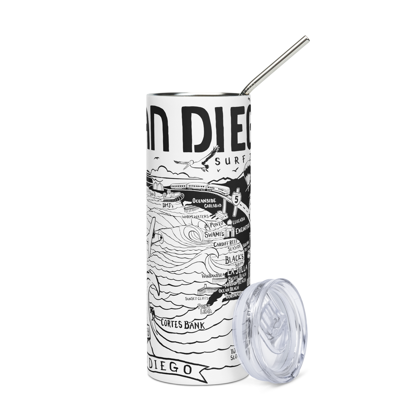SAN DIEGO Stainless Steel Map Tumbler