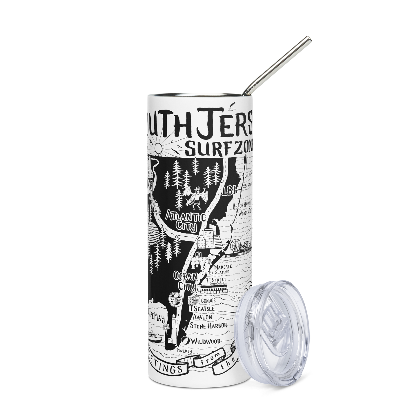 SOUTH JERSEY Stainless Steel Map Tumbler