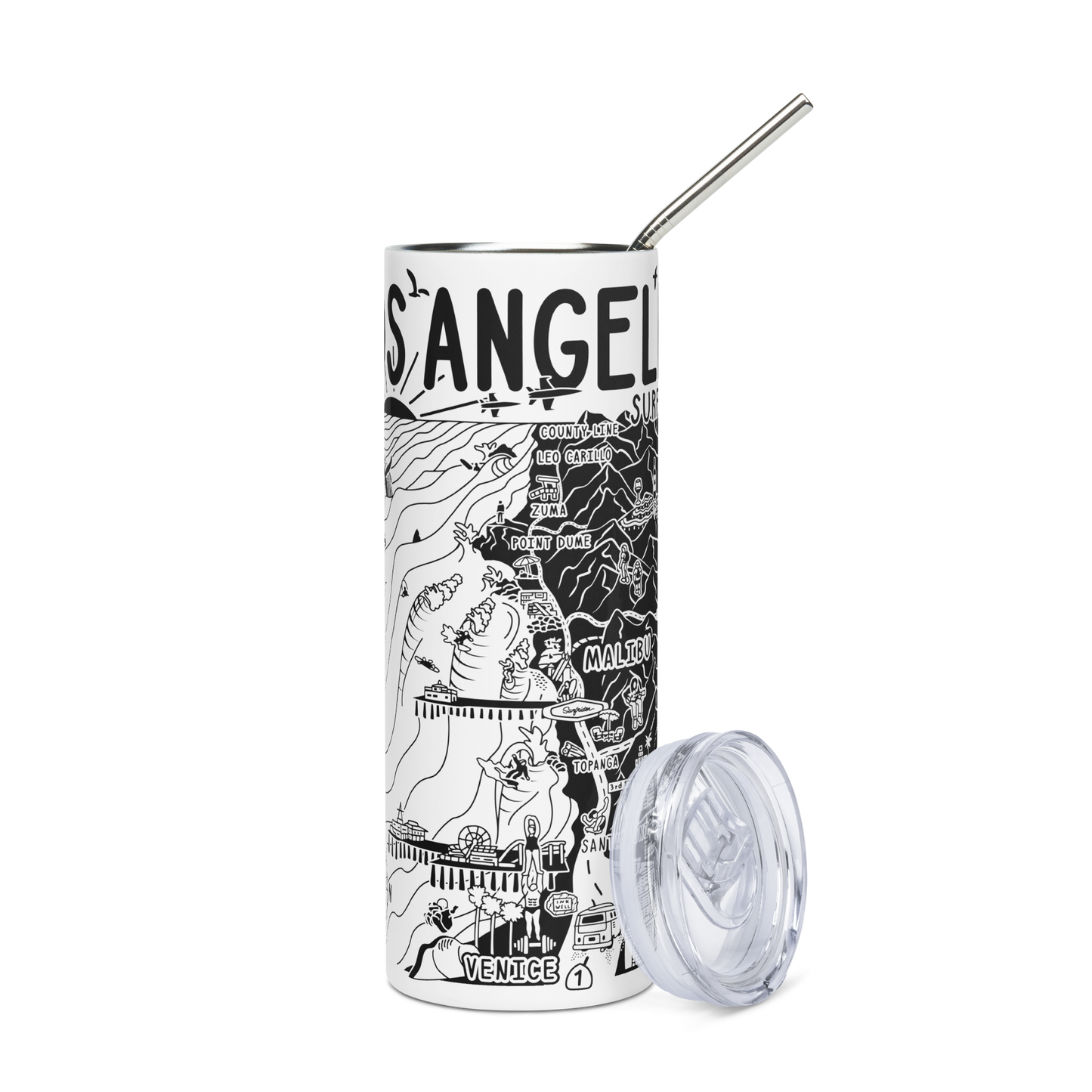 LOS ANGELES Stainless Steel Map Tumbler
