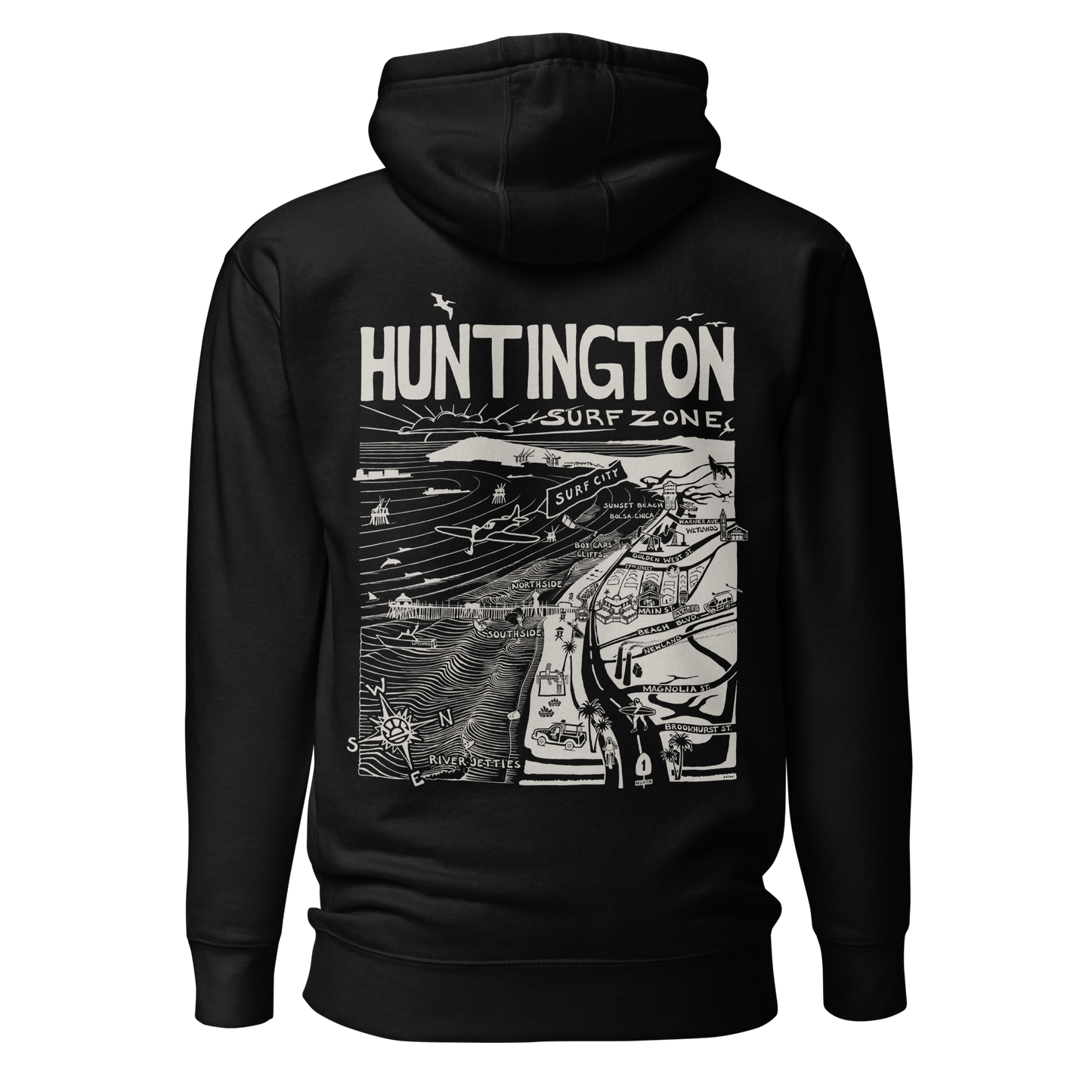 HUNTINGTON Unisex Map Hoodie