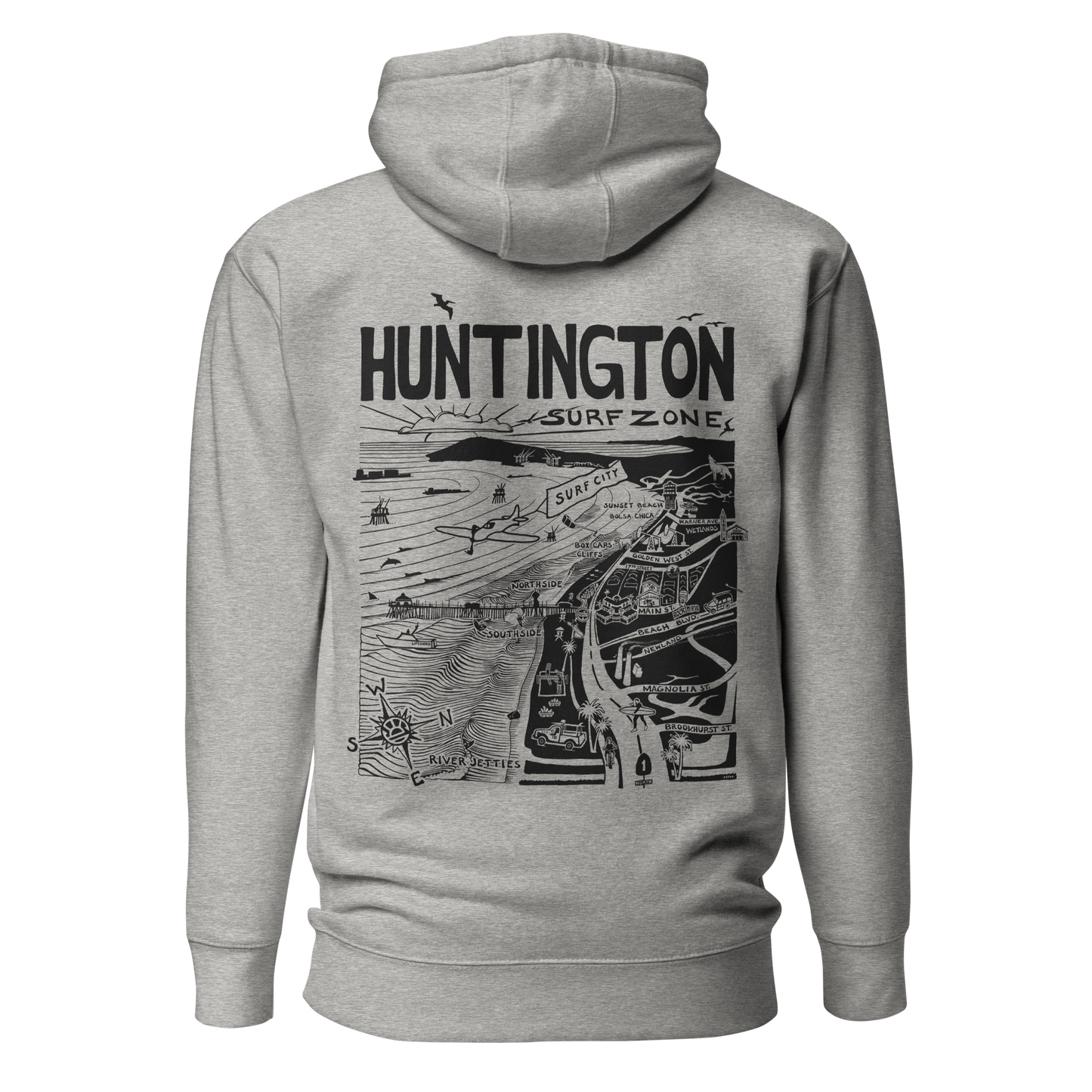 HUNTINGTON Unisex Map Hoodie