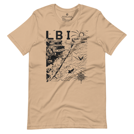 LONG BEACH ISLAND Unisex Map T-Shirt