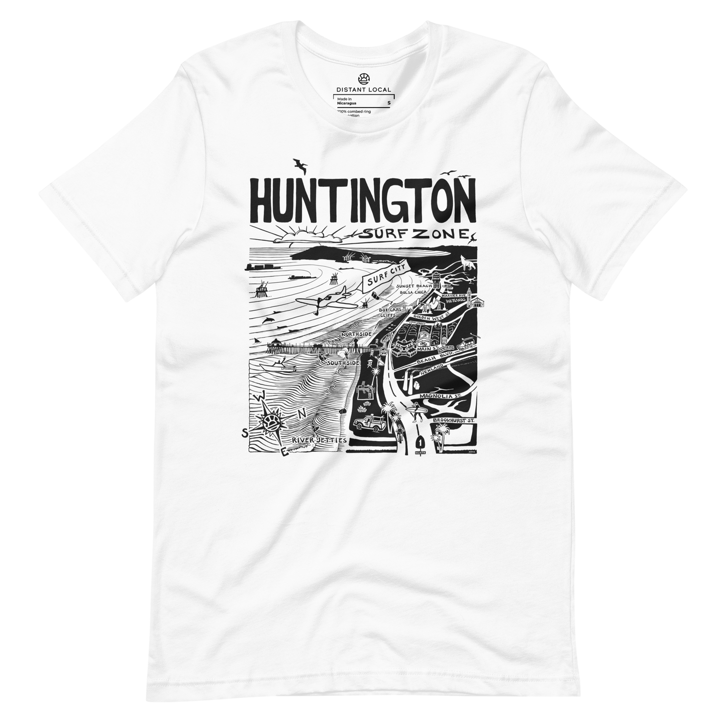 HUNTINGTON Unisex Map T-shirt