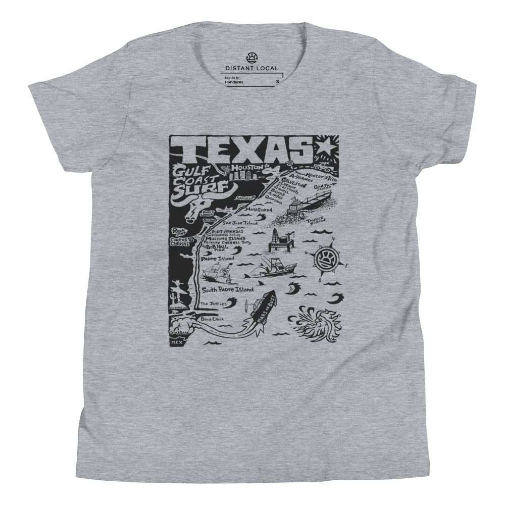 TEXAS Kids Unisex Map T-Shirt