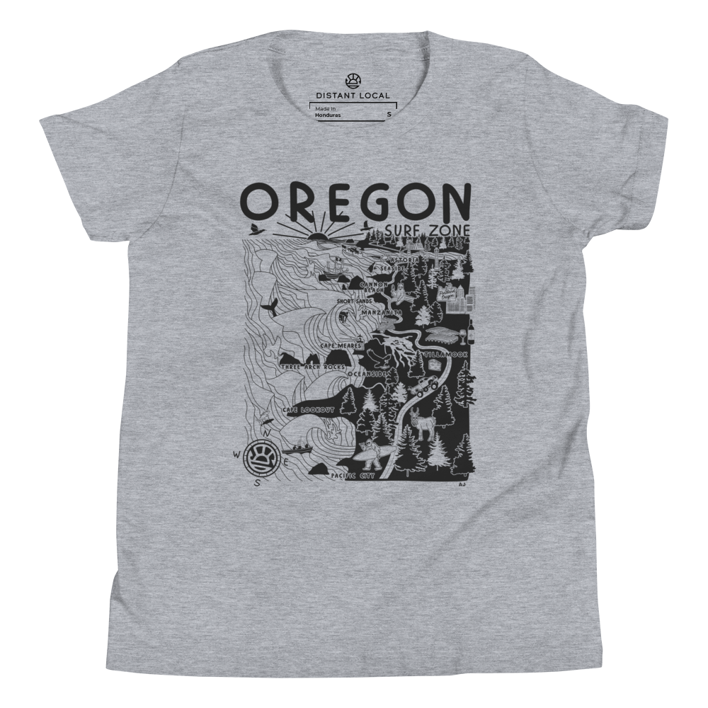 OREGON Kids Unisex Map T-Shirt