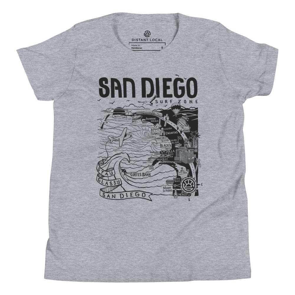 SAN DIEGO Kids Unisex Map T-Shirt
