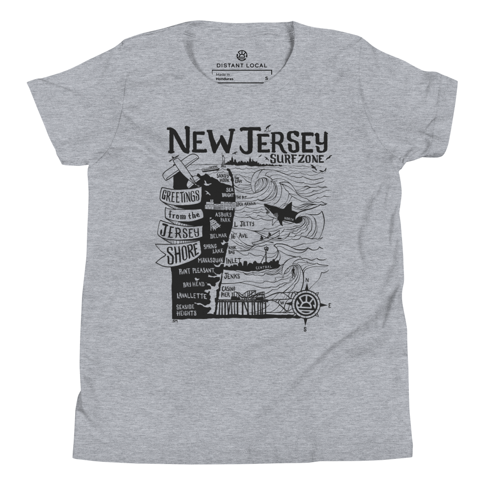NORTH JERSEY Kids Unisex Map T-Shirt