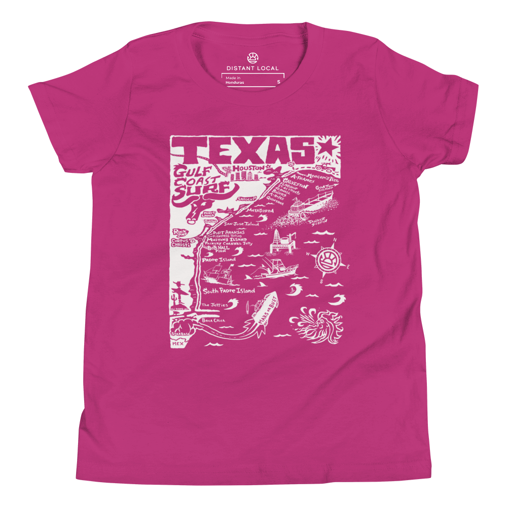TEXAS Kids Unisex Map T-Shirt