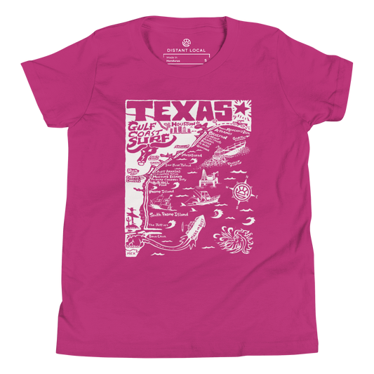 TEXAS Kids Unisex Map T-Shirt