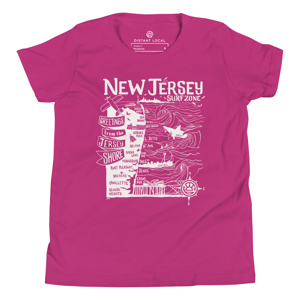 NORTH JERSEY Kids Unisex Map T-Shirt