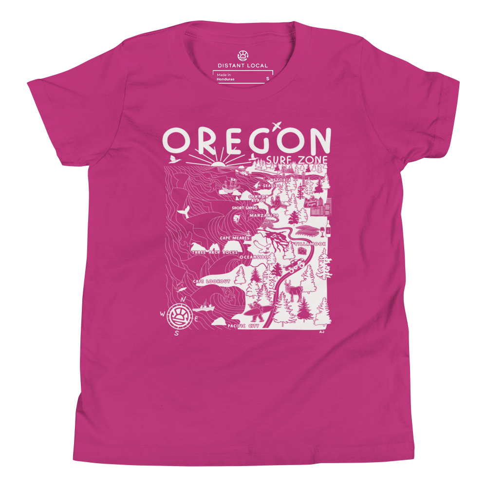 OREGON Kids Unisex Map T-Shirt