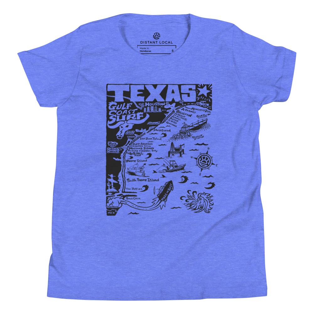 TEXAS Kids Unisex Map T-Shirt