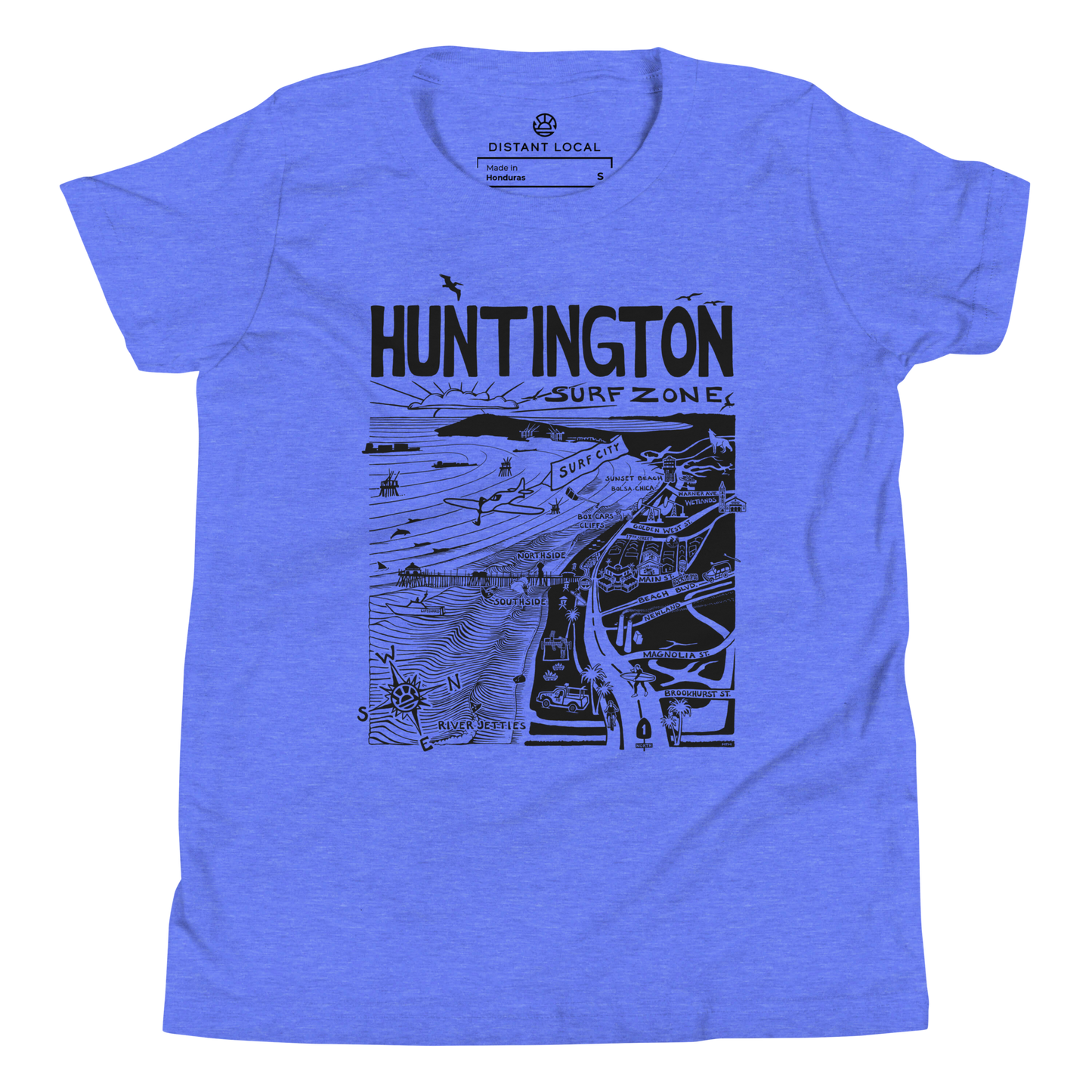 HUNTINGTON Kids Unisex Map T-Shirt