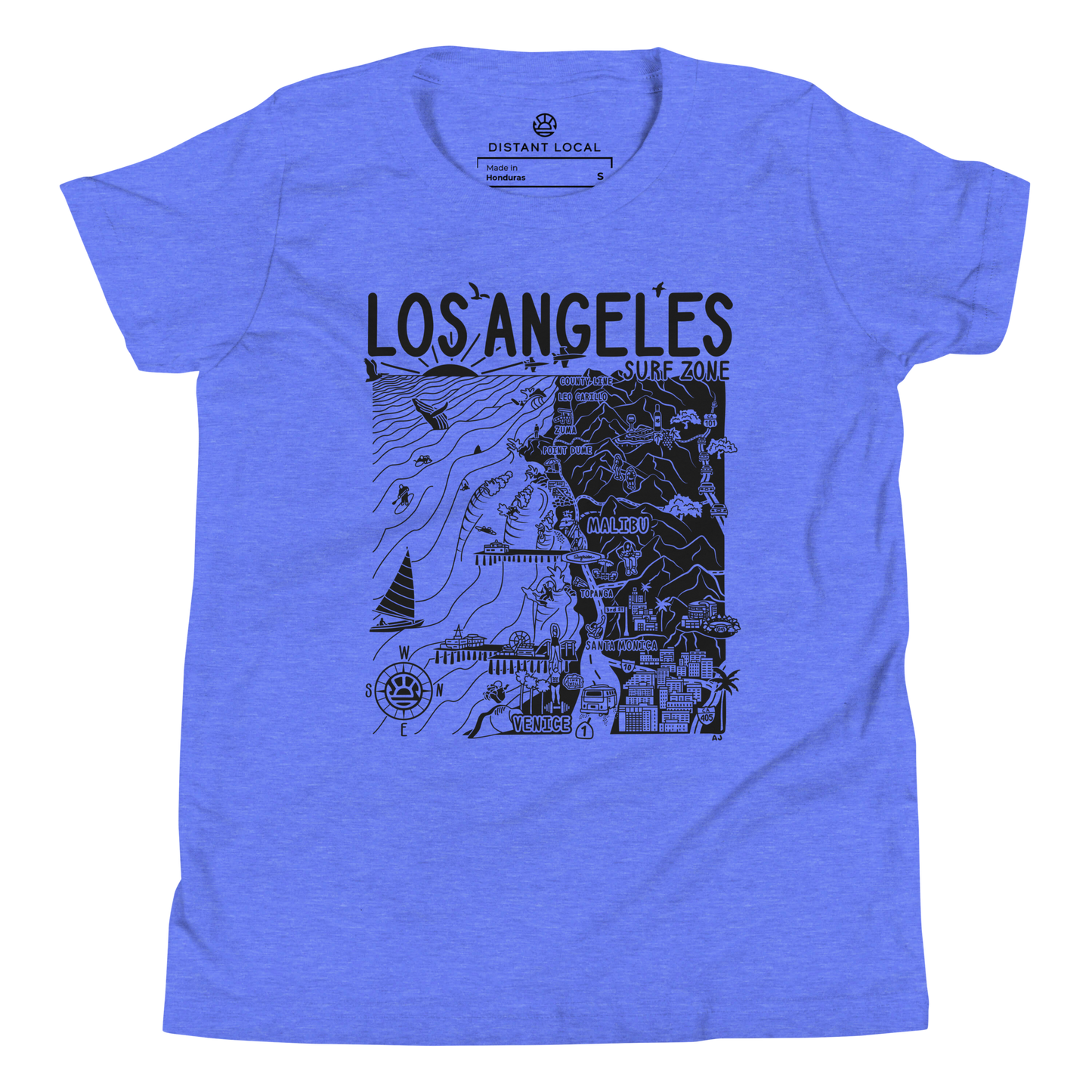 LOS ANGELES Kids Unisex Map T-Shirt