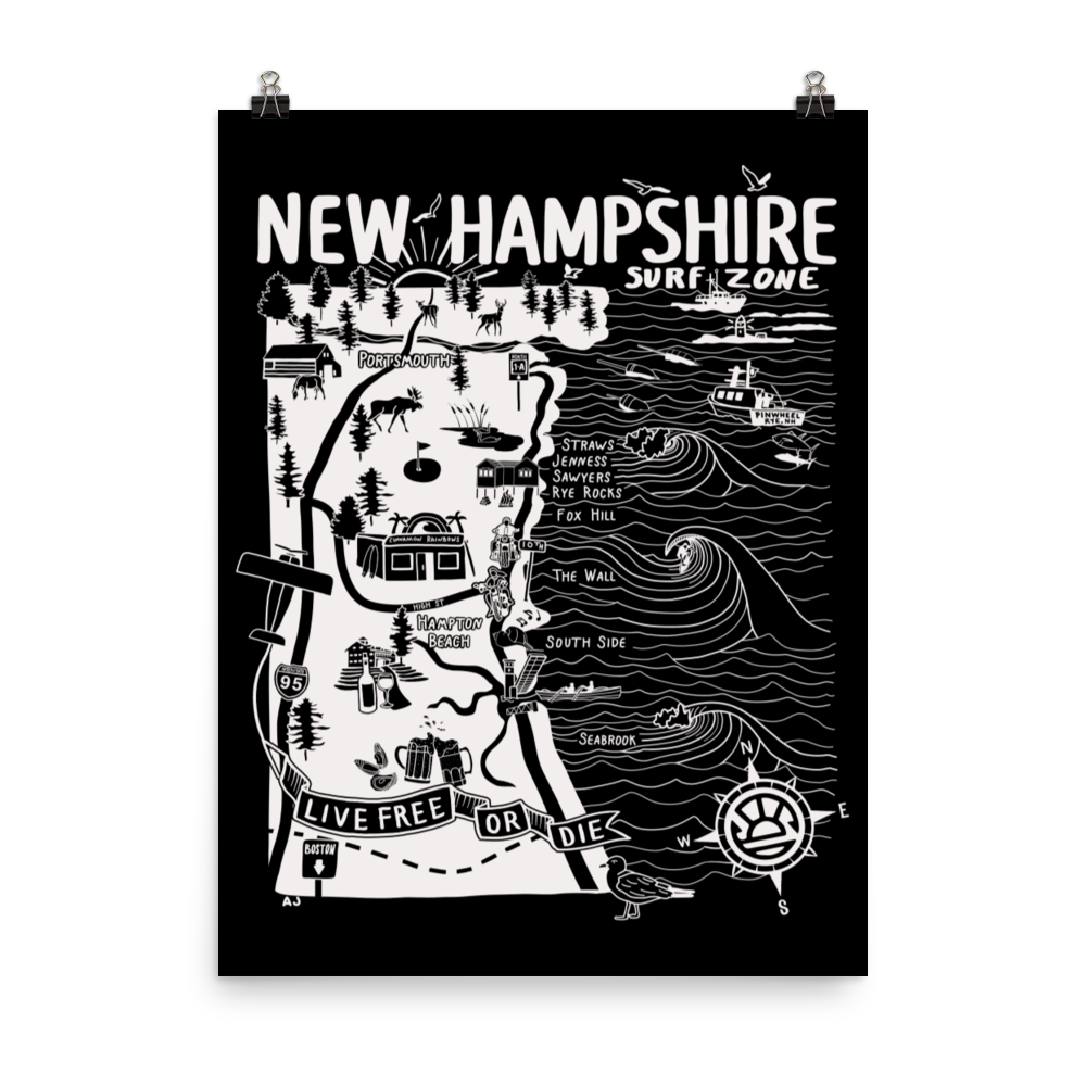 NEW HAMPSHIRE Map Poster