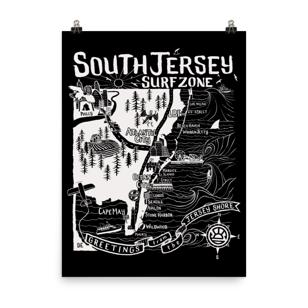 SOUTH JERSEY Map Poster