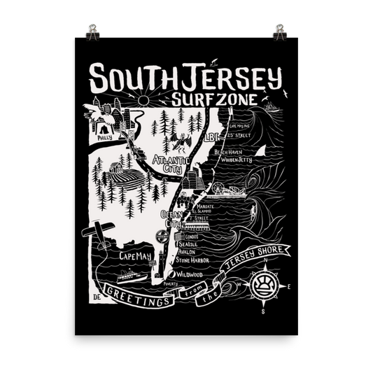 SOUTH JERSEY Map Poster