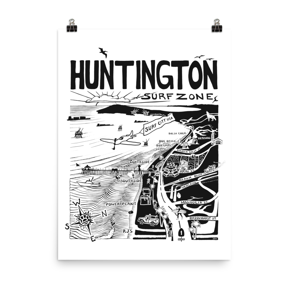 HUNTINGTON Map Poster