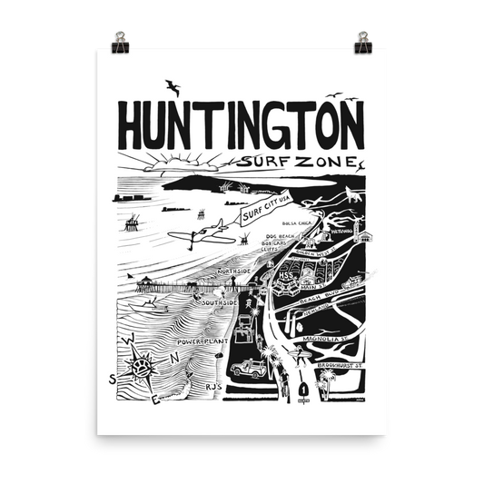 HUNTINGTON Map Poster