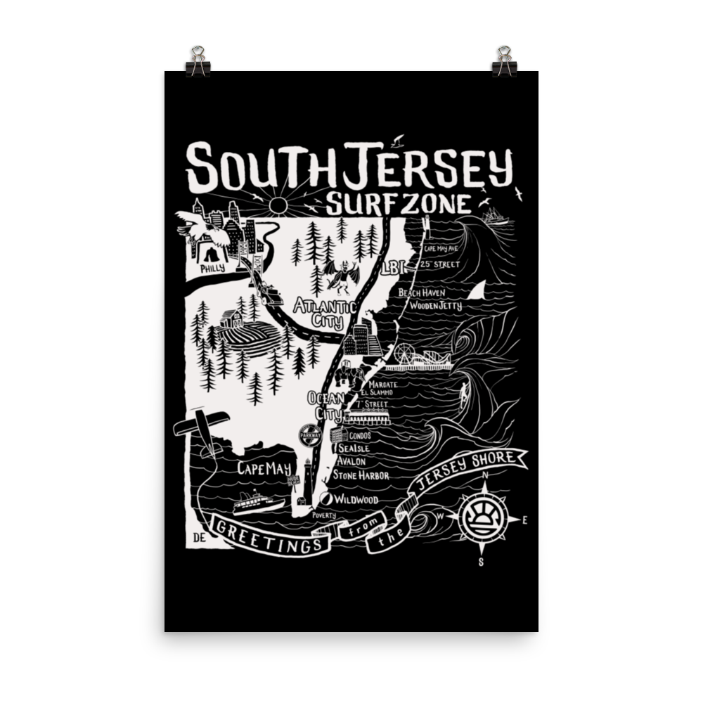 SOUTH JERSEY Map Poster