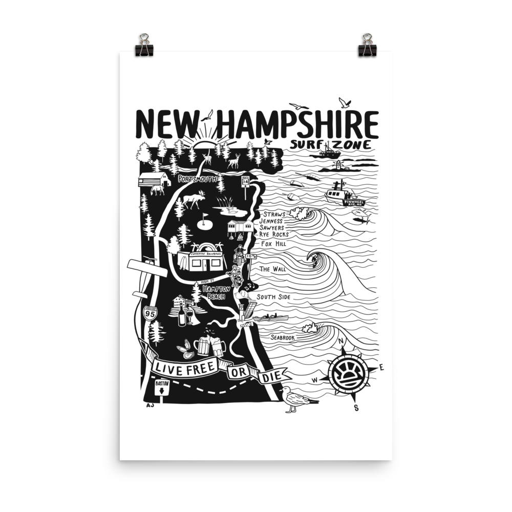 NEW HAMPSHIRE Map Poster