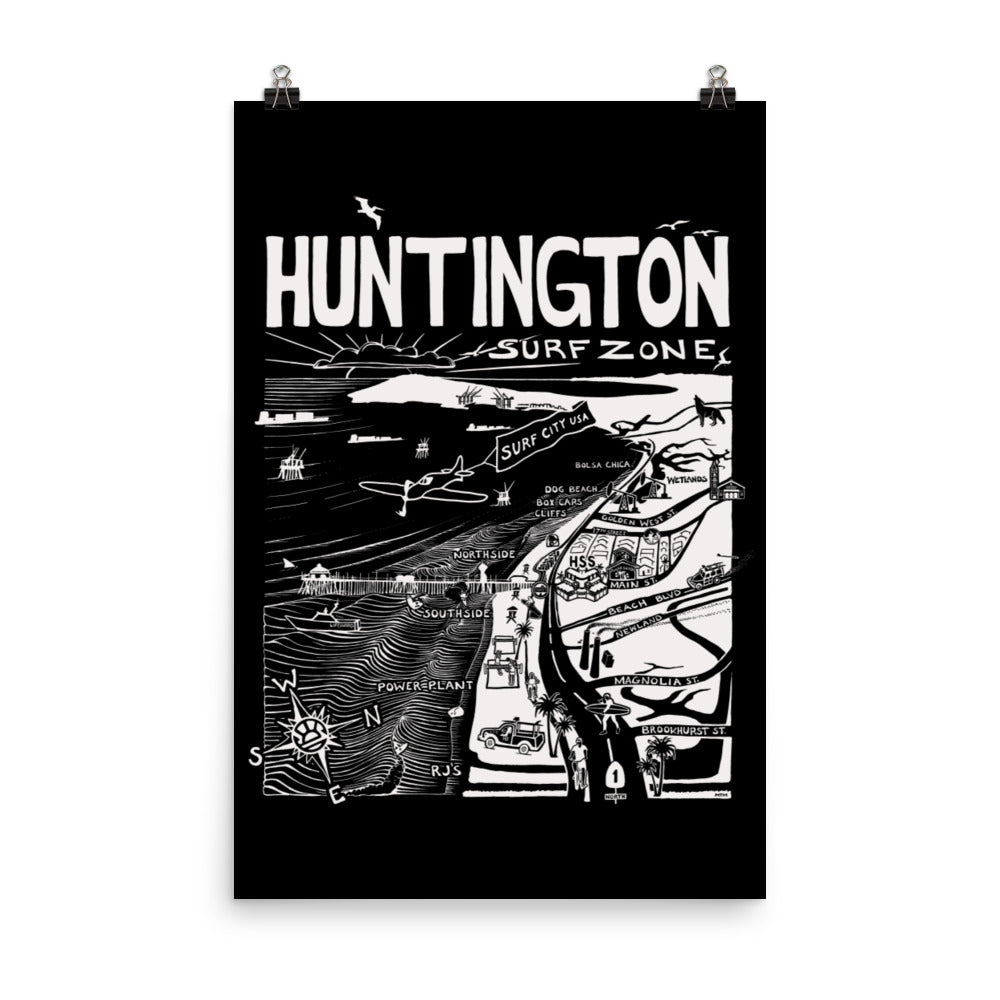HUNTINGTON Map Poster