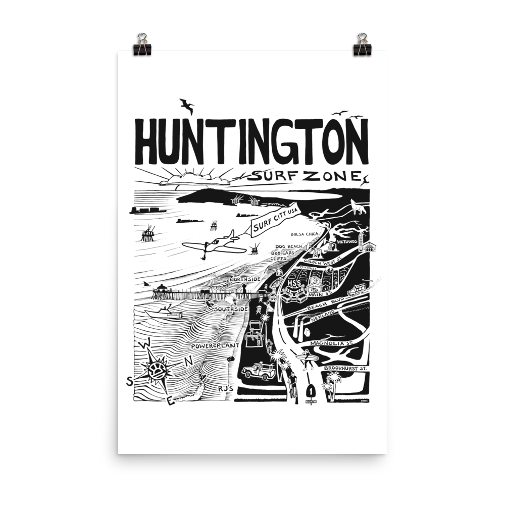 HUNTINGTON Map Poster