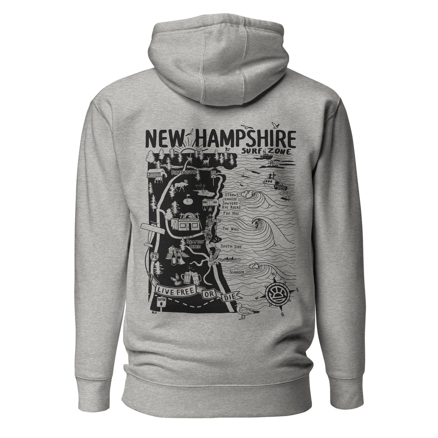 NEW HAMPSHIRE Unisex Map Hoodie