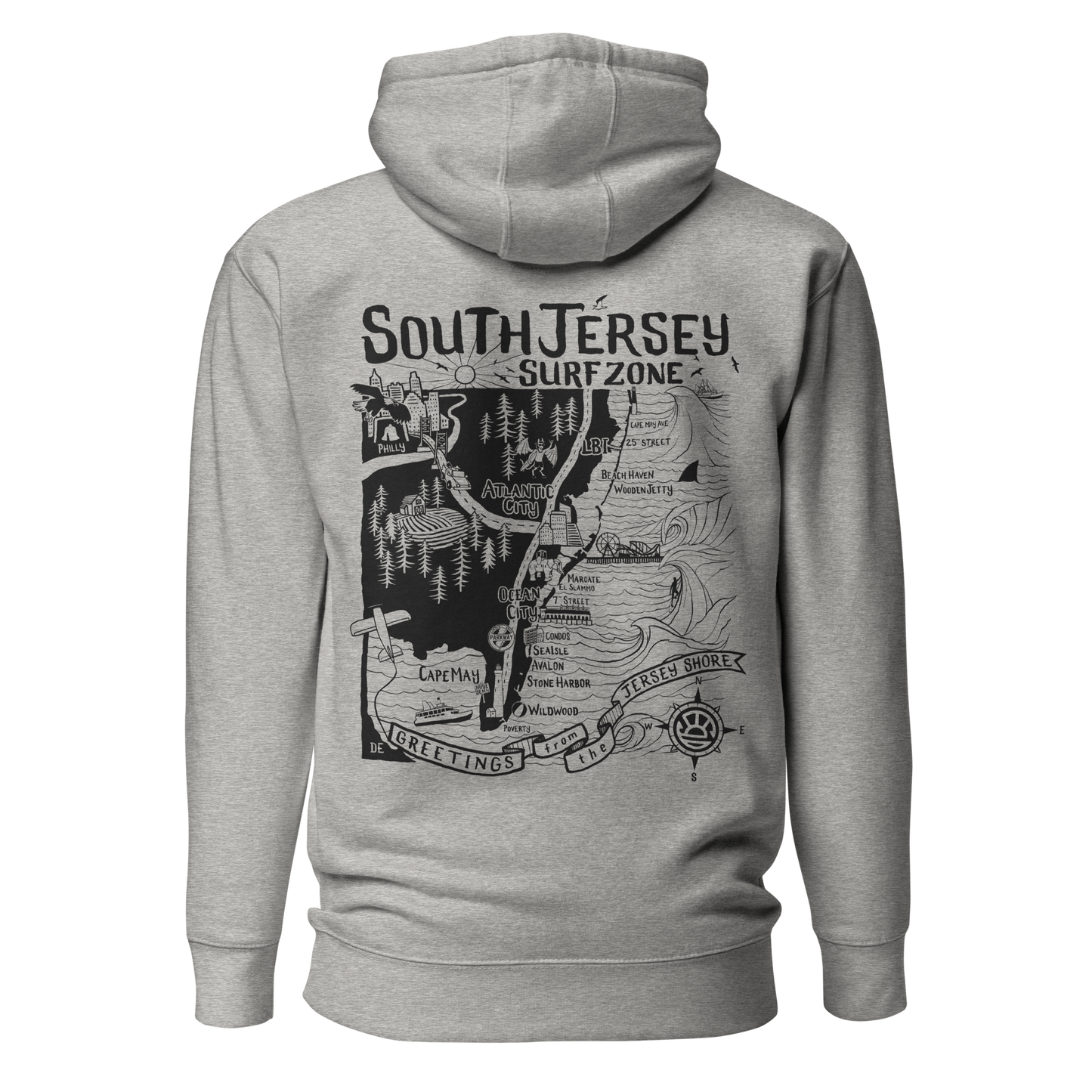 SOUTH JERSEY Unisex Map Hoodie