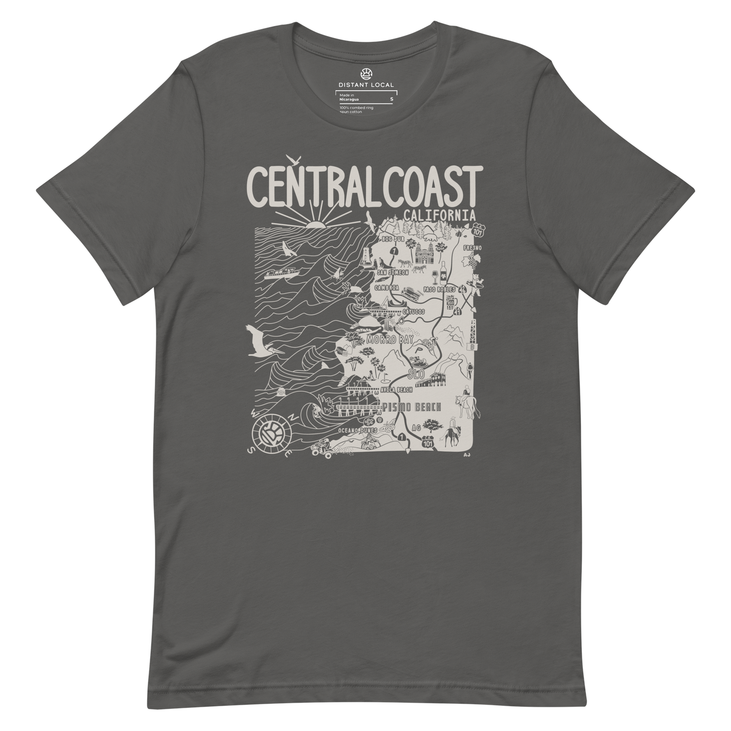 CENTRAL CALIFORNIA Unisex Map T-Shirt