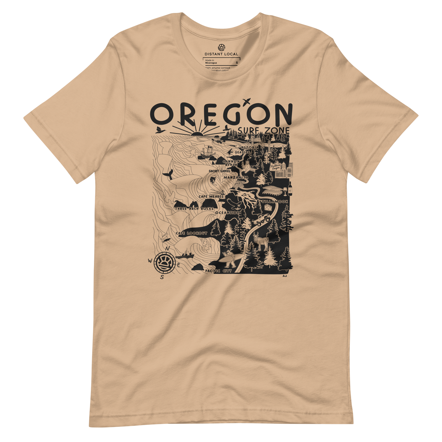 OREGON Unisex Map T-Shirt