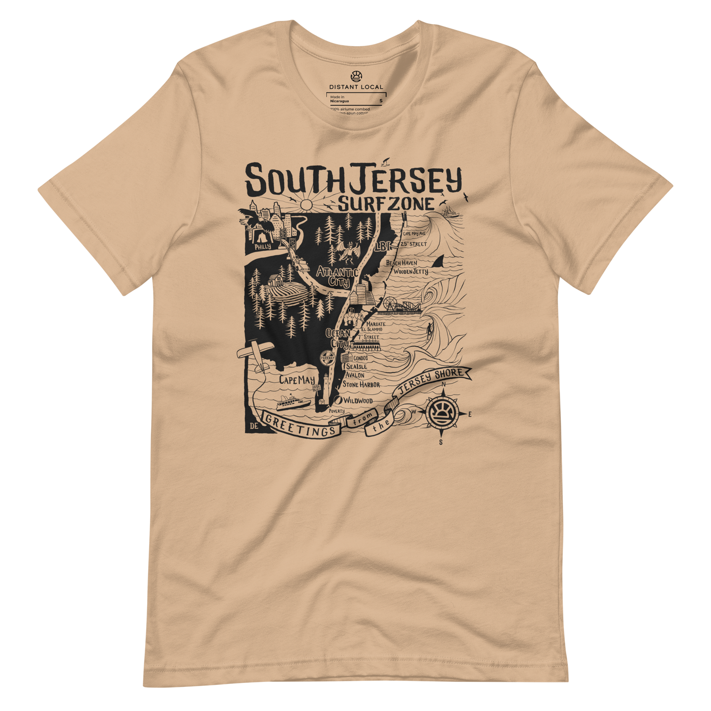 SOUTH JERSEY Unisex Map T-Shirt