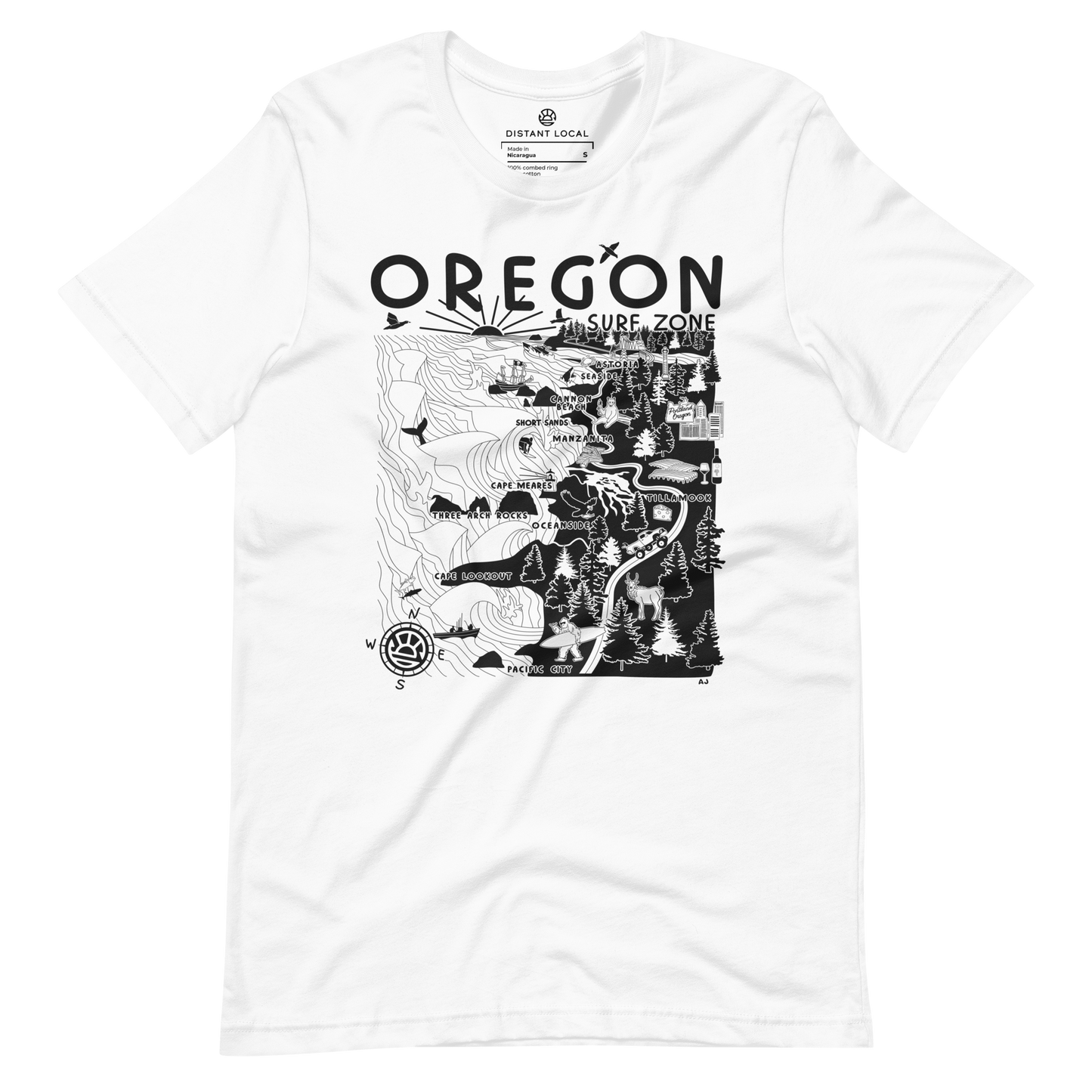 OREGON Unisex Map T-Shirt